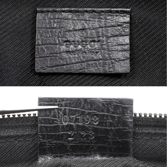 Gucci Accessory Pouch Mini Handbag GG Canvas Leather Black - Picture 9 of 9